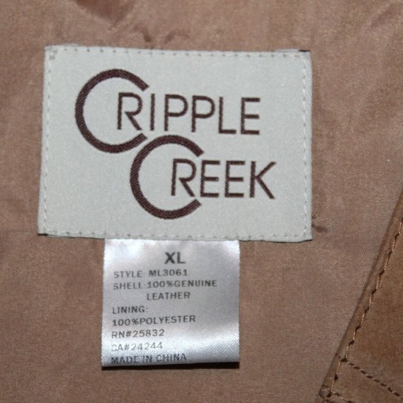 Cripple Creek Suede Leather Button Vest Tan 100% Leather Men's Size XL H12400 - Picture 4 of 6